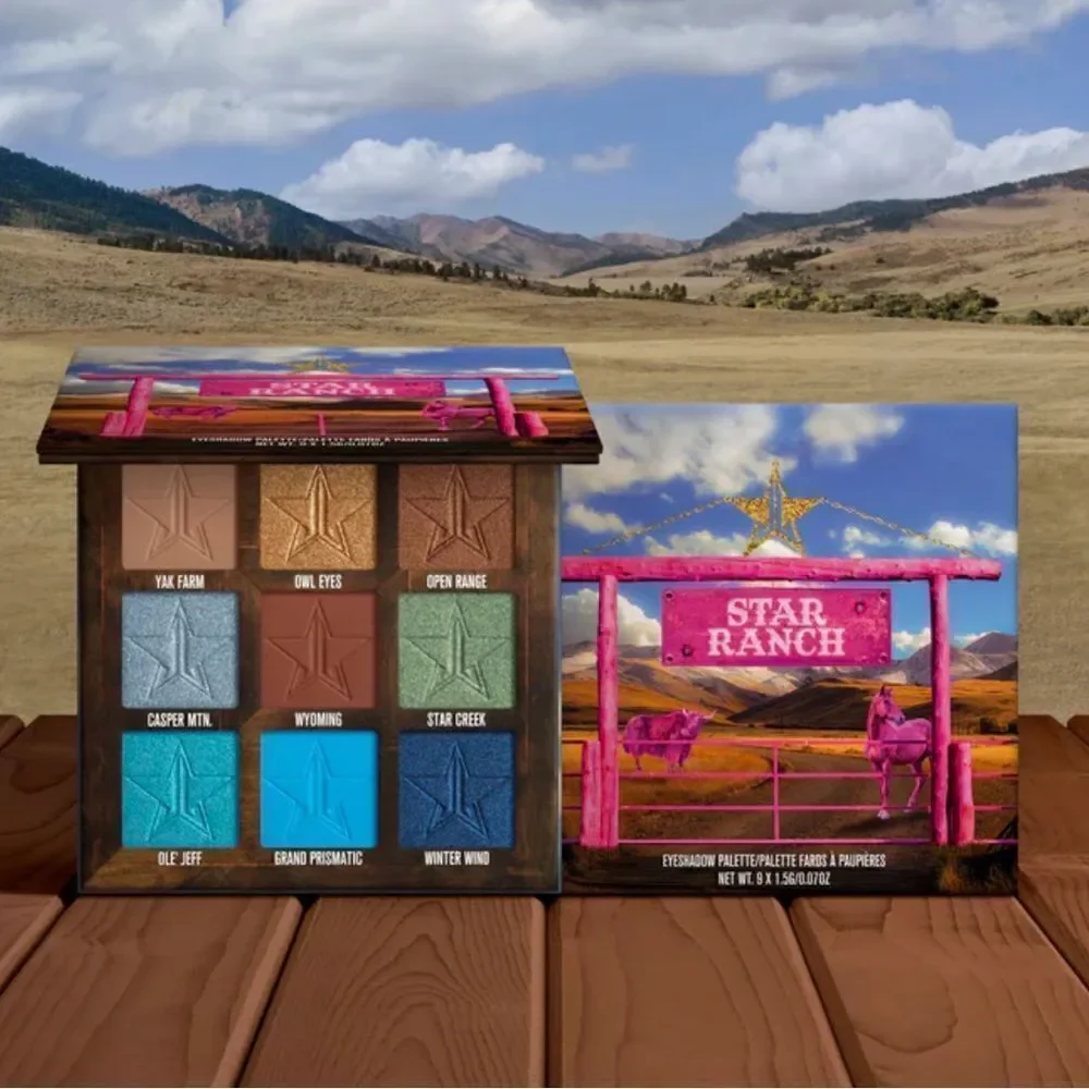 NIB Jeffree Star Mini Star Ranch Eyeshadow Pallet & Velvet Trap Lipstick - Wine